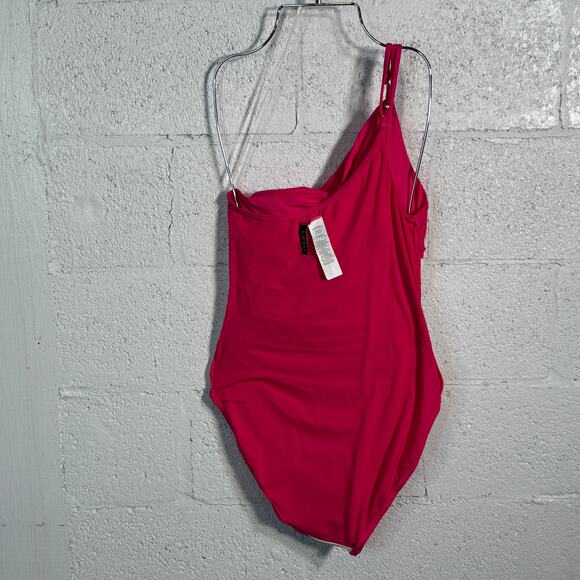 Ralph Lauren Womens Solids One Shoulder 1Piece Pink, 14 MSRP $135 - Picture 12 of 15